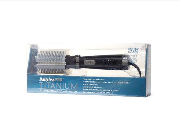 BaBylissPRO Titanium Rotating Hot Air Brush 2 Inch